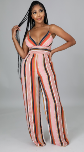 August Striped Jumpsuit
