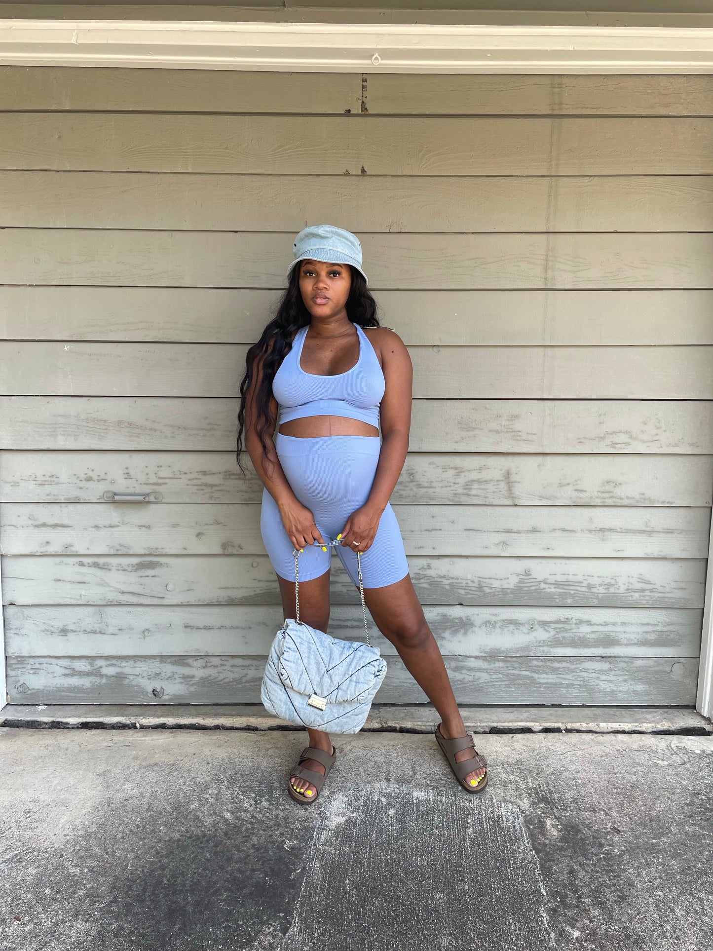Stella Blue Rubbed Short Set