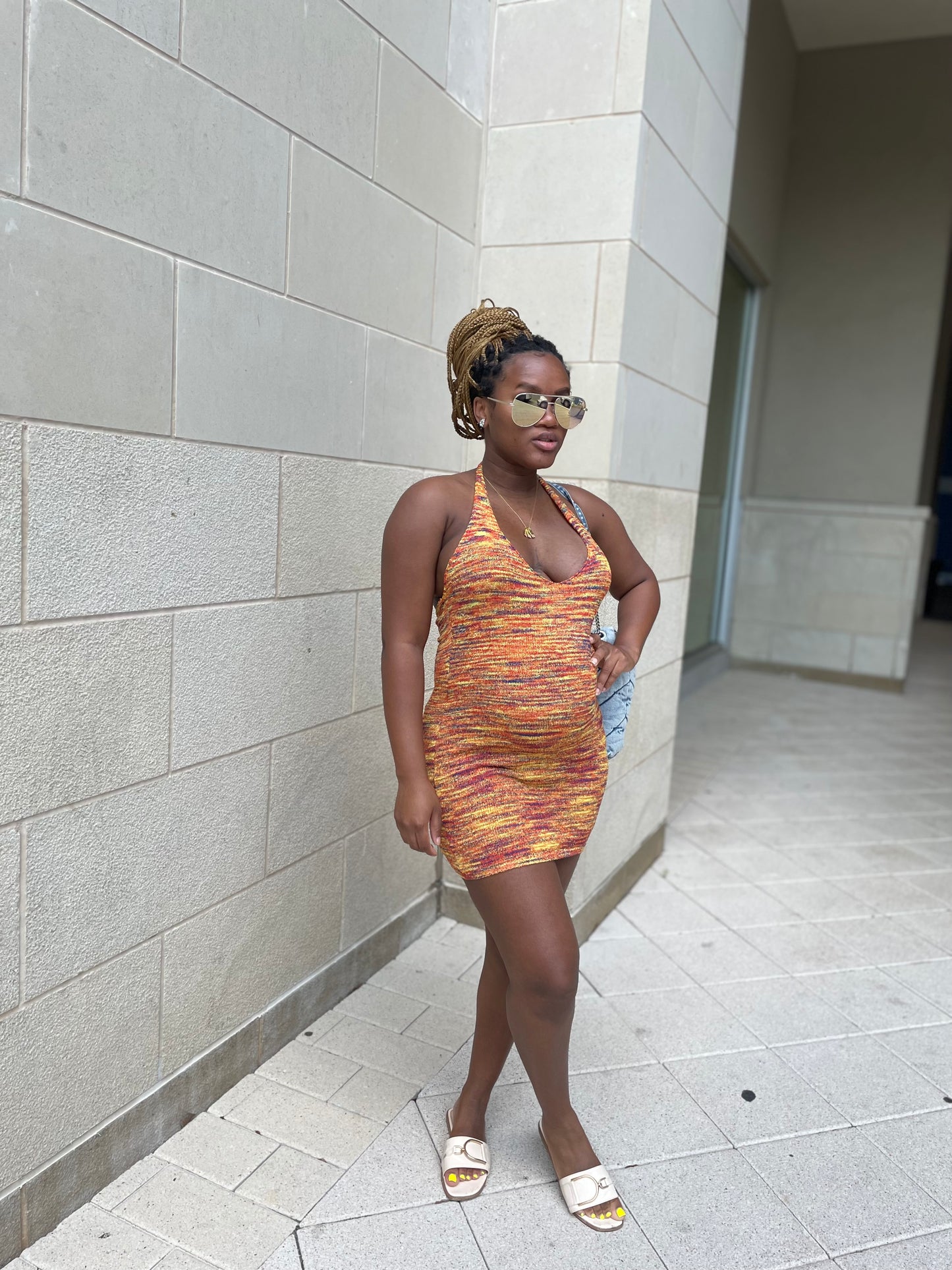 Teni Knitted Halter Dress