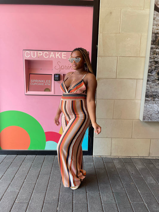 August Striped Jumpsuit